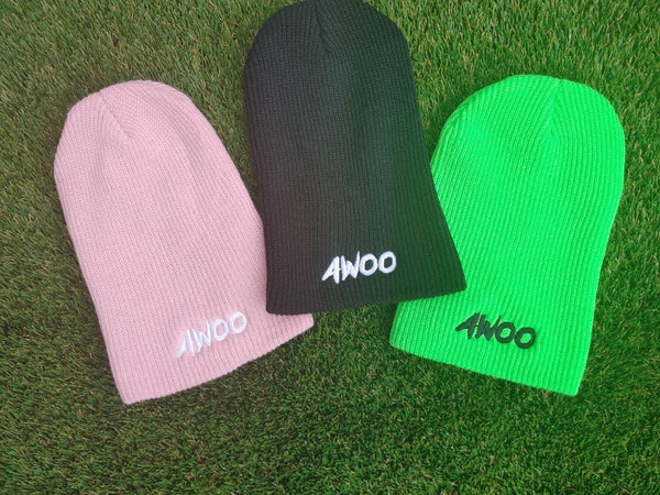 AWOO EMBROIDERED KNIT BEANIE