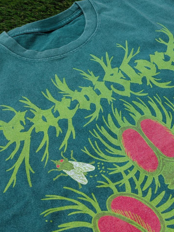 CARNIFLORA/  ACID WASH GREEN / UNISEX OVERSIZE TEE