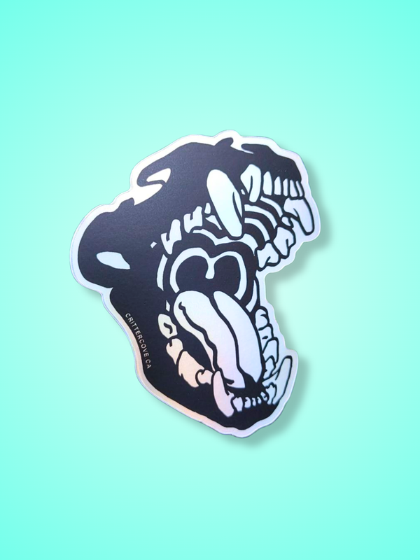 HYENA SKULL / HOLOGRAPHIC STICKER