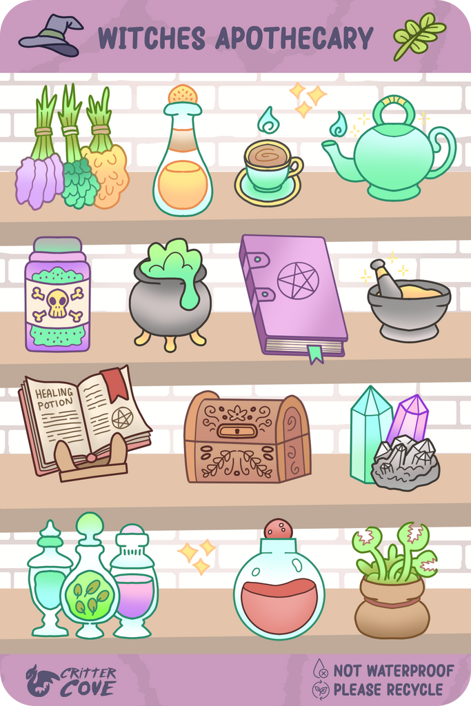 WITCHES APOTHECARY STICKER SHEET