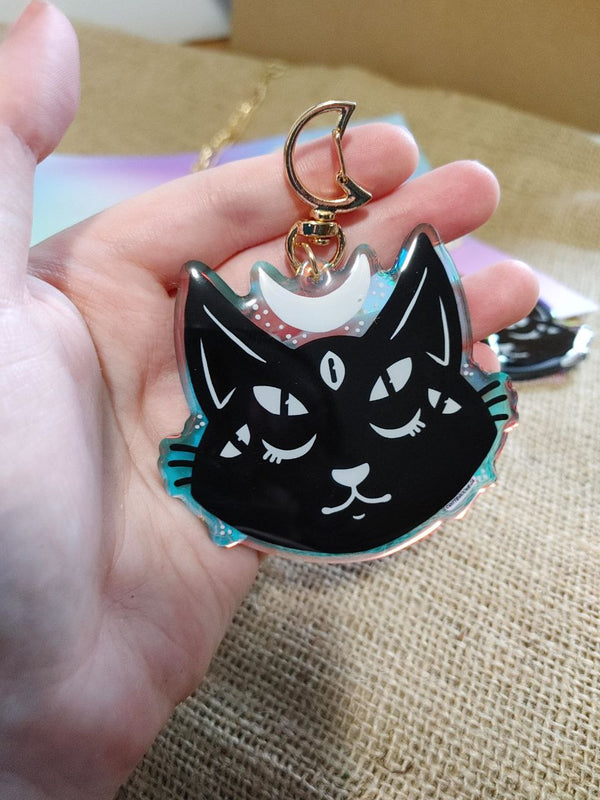 MOON CAT - HOLOGRAPHIC KEYCHAIN